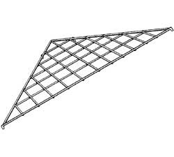 Chrome Triangular Gridwall Shelf 24"x24"x24"