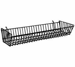 Gridwall/Slatwall/Slatgrid Wire Basket 24"x5"x10"