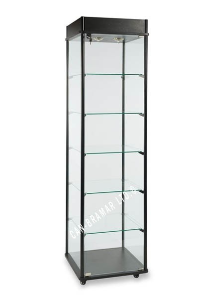 Black Glass Wall Tower 20"x20"x75"