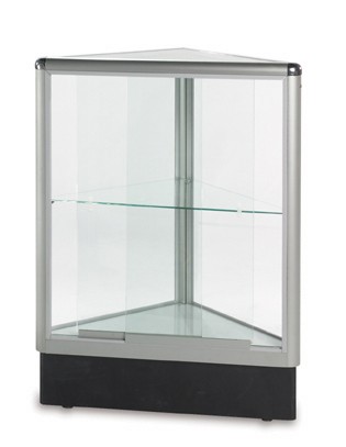 Aluminum Corner Showcase 20"x20"x38"