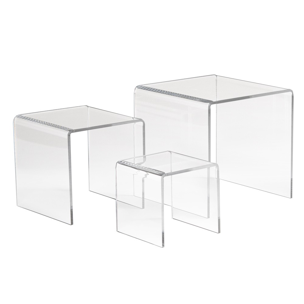 Acrylic Square Large 3 Riser Set of 4" 6" 8'