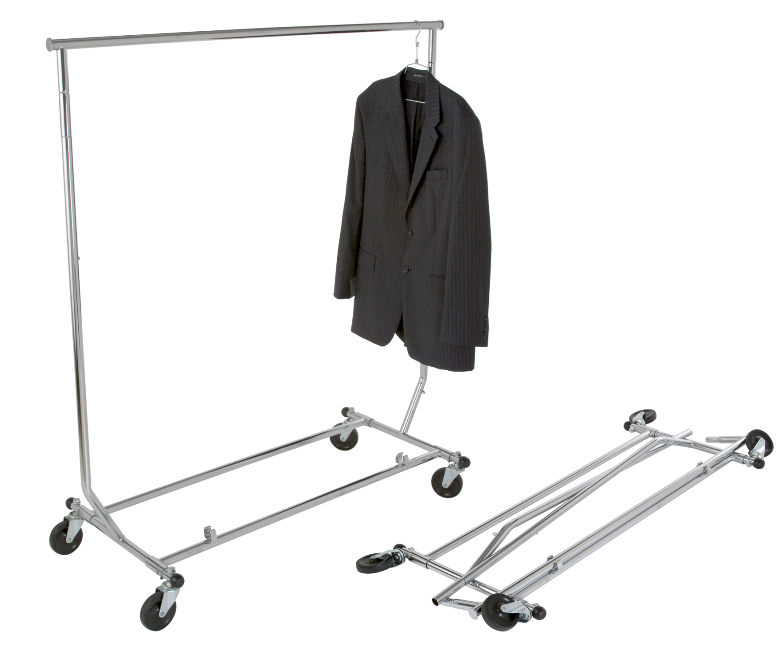 Chrome Collapsible Rolling Rack