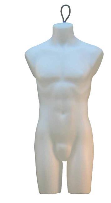 Unbreakable Male 3/4 Torso Body Form Mannequin