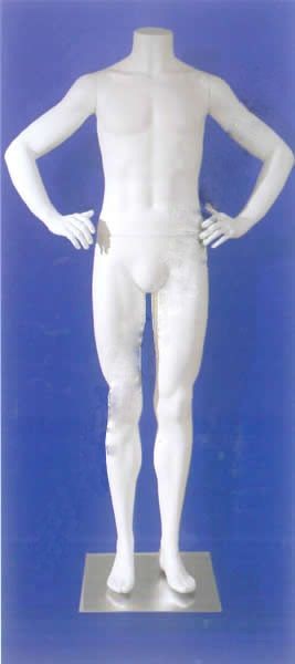 White Male Headless Full Body Mannequin/Hands on Hips