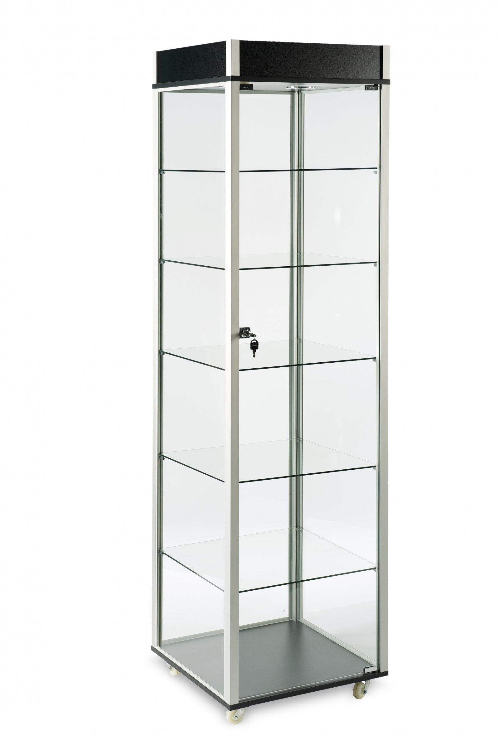 Black Aluminum Showcase Cabinet 20"x20"x76"