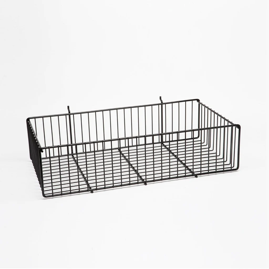 Slatwall/Slatgrid/Pegboard Wire Baskets 12"x24"x6"