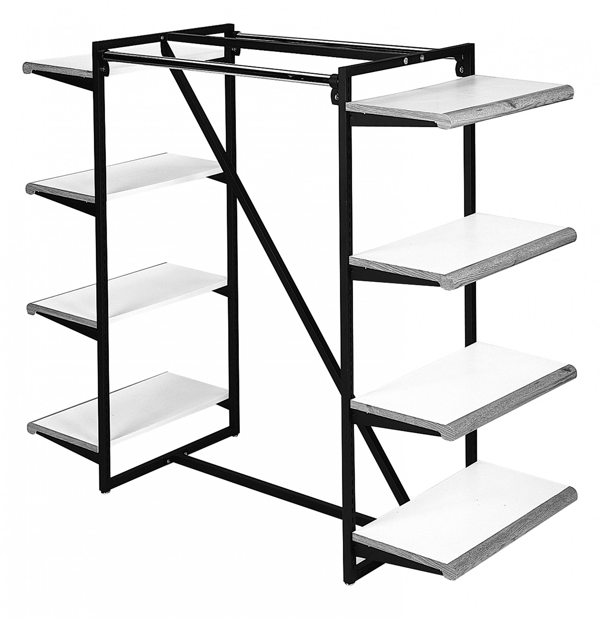 Black Boutique Store Clothing Rack 56"x65"x25" Designer Boutique